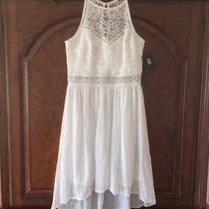 NWT IZ Byer White Lace Gauze Fit & Flare Halter Dress 5